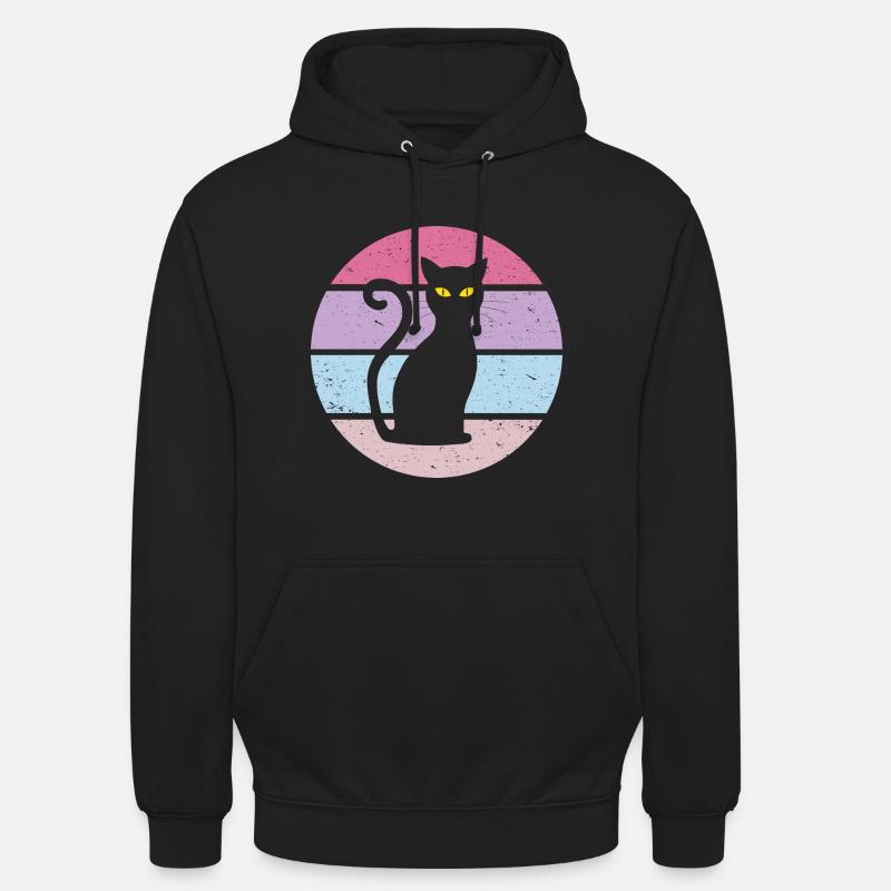 Katze Retro Geschenkidee - Unisex Hoodie - Schwarz