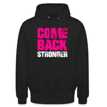 COME BACK STRONGER - COMEBACK - NEUSTART - FITNESS - Unisex Hoodie - Schwarz - Vorne - Alina (178cm) & Michal (187cm)