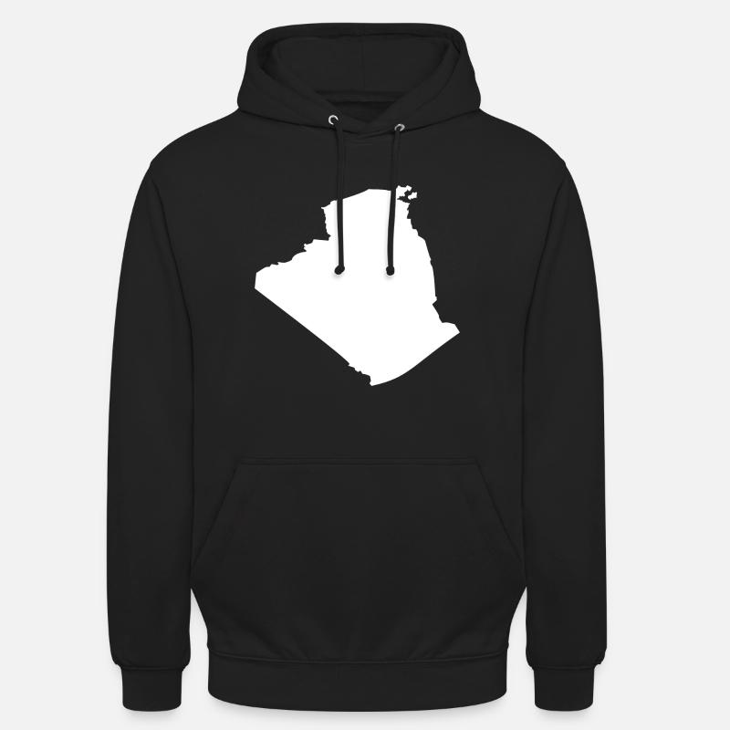 Algeria map flag - Unisex Hoodie - black