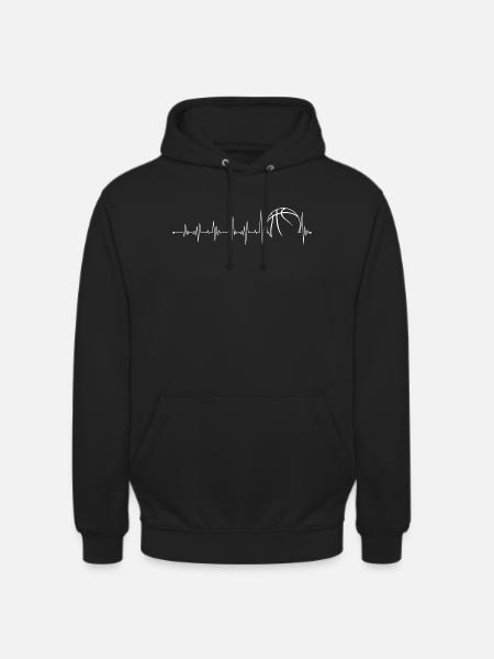 Het basketbal van de hartslag - Uniseks hoodie - zwart