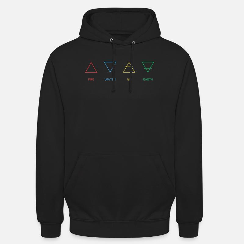 Quatre Éléments - Sweat-shirt à capuche unisexe - noir