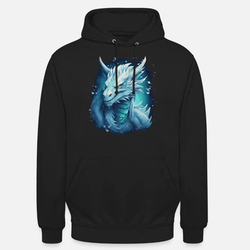 Eisdrache Fantasy Drache - Unisex Hoodie - Schwarz
