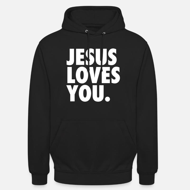 JÉSUS VOUS AIME - Sweat-shirt à capuche unisexe - noir