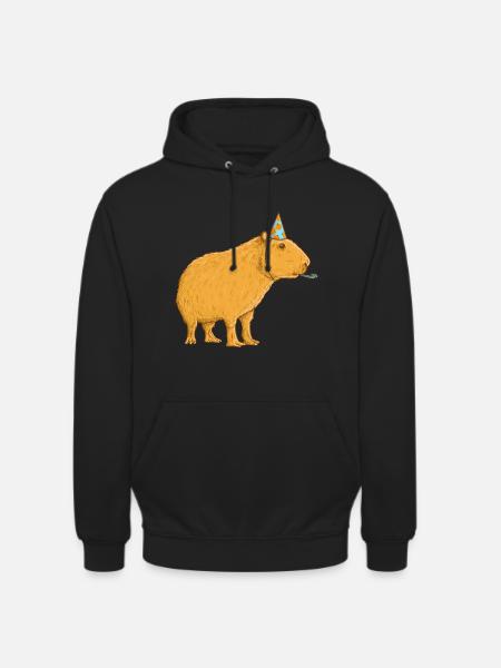 Anniversaire de Capybara - Sweat-shirt à capuche unisexe - noir