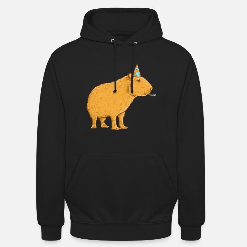 Anniversaire de Capybara - Sweat-shirt à capuche unisexe - noir