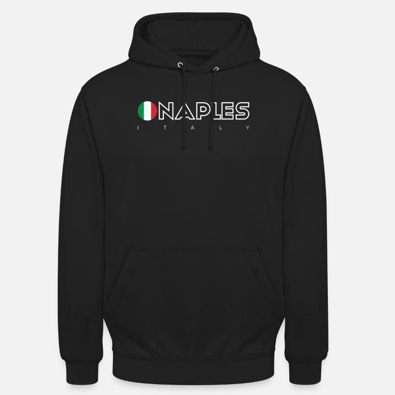 Typographie du cercle du drapeau de Naples - Sweat-shirt à capuche unisexe - noir