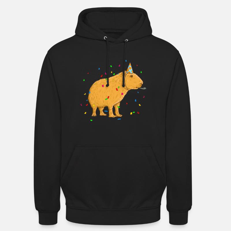 Anniversaire de Capybara - Sweat-shirt à capuche unisexe - noir