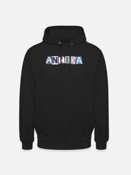 Annika Mädchenname Geschenk Herz Design - Unisex Hoodie - Schwarz