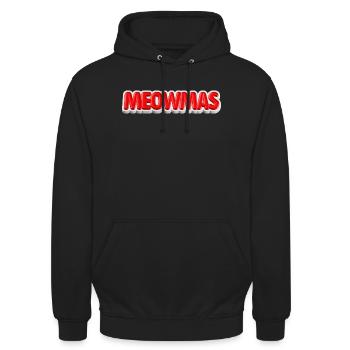 Typographie 3D du chat de Noël Meowmas - Sweat-shirt à capuche unisexe - noir - Devant - Alina (178cm) & Michal (187cm)