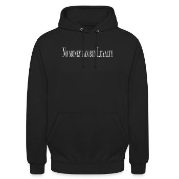 Geld kann nicht alles kaufen - Sprichwort - Unisex Hoodie - Schwarz - Vorne - Alina (178cm) & Michal (187cm)