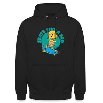 Skateboarder de glace - Sweat-shirt à capuche unisexe - noir - Devant - Alina (178cm) & Michal (187cm)
