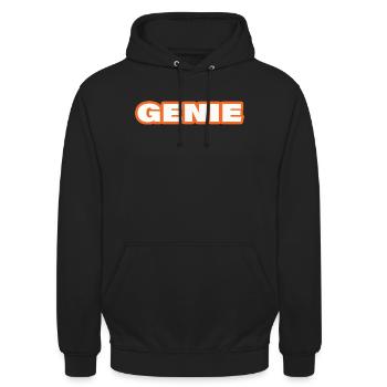 GÉNIE - Sweat-shirt à capuche unisexe - noir - Devant - Alina (178cm) & Michal (187cm)