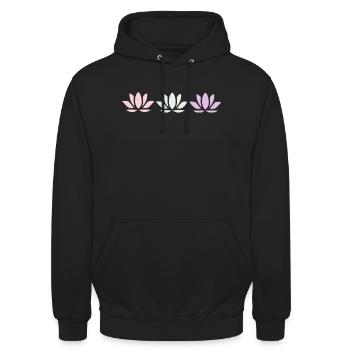 Lotus Flower Lotus Flower Violet Flower Flower Yoga - Unisex Hoodie - black - Front - Alina (178cm) & Michal (187cm)