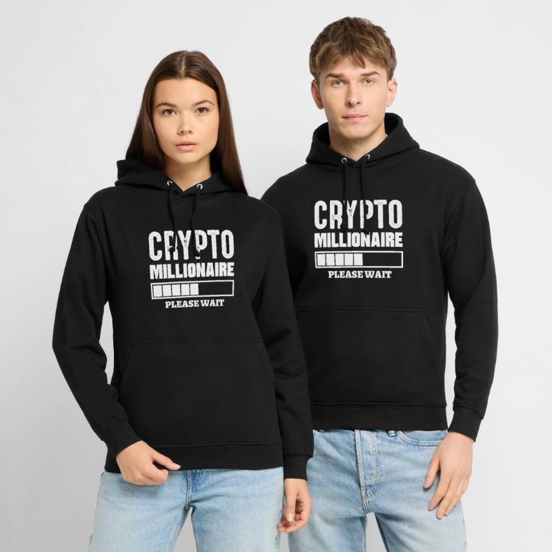 Crypto Millionaire Loading please wait Bitcoin Unisex Hoodie