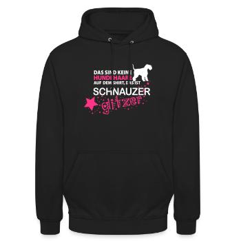 Schnauzer Glitzer - Unisex Hoodie - Schwarz - Vorne - Alina (178cm) & Michal (187cm)