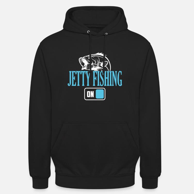 Fisherman Jetty Angelmodus Ein - Unisex Hoodie - Schwarz