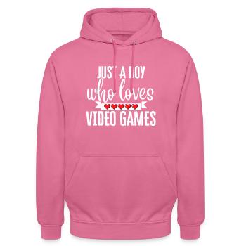 Loving video games - Unisex Hoodie - pink - Front - Alina (178cm) & Michal (187cm)