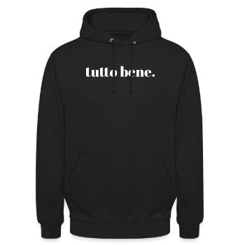 tutto bene. | Minimalist Typograhie Design - Unisex Hoodie - Schwarz - Vorne - Alina (178cm) & Michal (187cm)