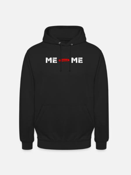 Moi Pinceau Rouge Split Portrait - Sweat-shirt à capuche unisexe - noir