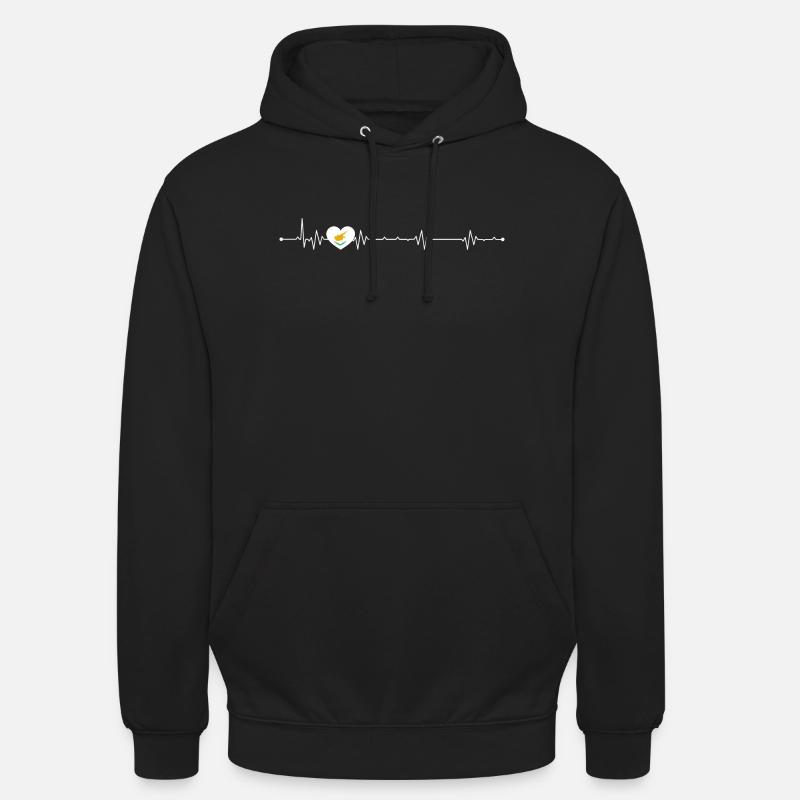 Vogel im Puls Herz - Unisex Hoodie - Schwarz