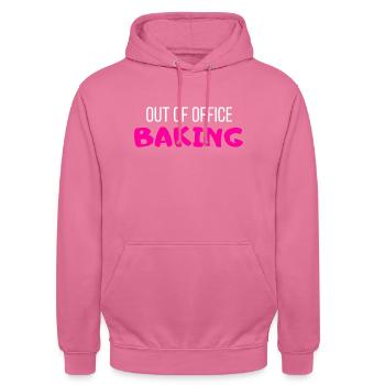 out of office baking white - Unisex Hoodie - pink - Front - Alina (178cm) & Michal (187cm)