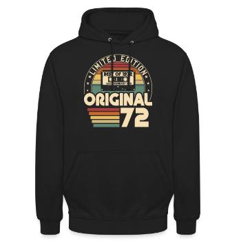 Millésime 1972 Vintage Retro anniversaire cadeau - Sweat-shirt à capuche unisexe - noir - Devant - Alina (178cm) & Michal (187cm)