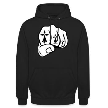 Faust schließen hermine symbol breton - Unisex Hoodie - Schwarz - Vorne - Alina (178cm) & Michal (187cm)