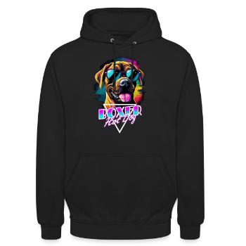 Chemise Retro Wave Boxer Hot Dog - Sweat-shirt à capuche unisexe - noir - Devant - Alina (178cm) & Michal (187cm)