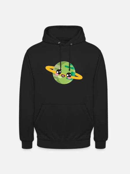 Planète Espace - Sweat-shirt à capuche unisexe - noir