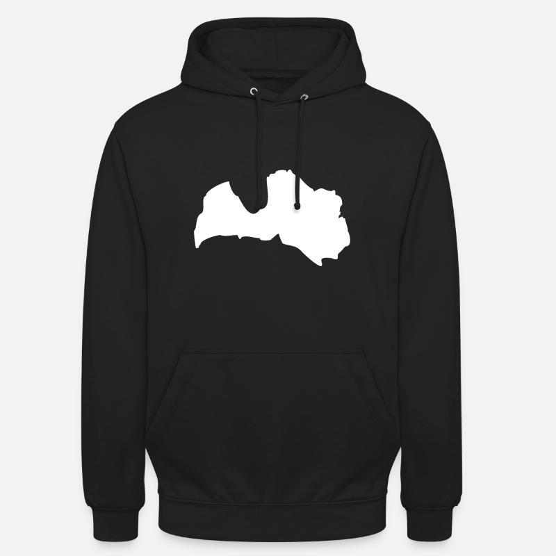 Drapeau de carte Lettonie - Sweat-shirt à capuche unisexe - noir