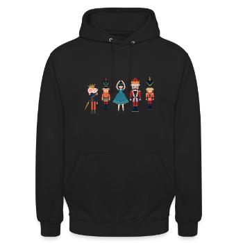 Klara Nussknacker Figur Prinz Ballett Weihnachts - Unisex Hoodie - Schwarz - Vorne - Alina (178cm) & Michal (187cm)