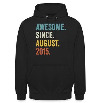 Awesome Since August 2015 7. Geburtstag - Unisex Hoodie - Schwarz - Vorne - Alina (178cm) & Michal (187cm)