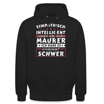 Ich habe 2 Titel Papa undIch habe 2 Titel Papa und - Unisex Hoodie - Schwarz - Vorne - Alina (178cm) & Michal (187cm)