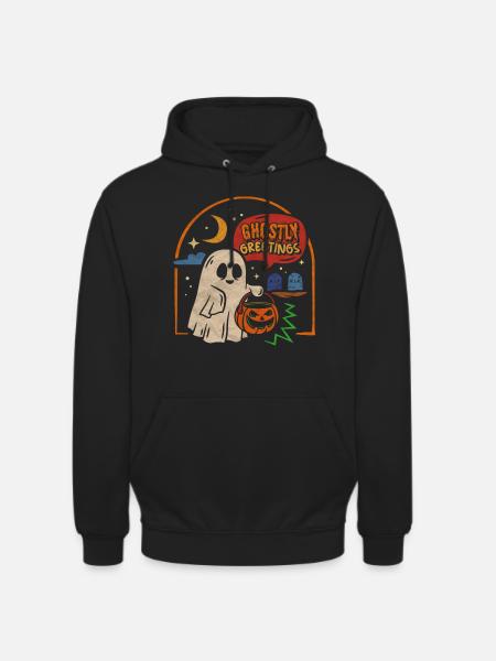 Halloween Salutations fantomatiques Fantôme effrayant - Sweat-shirt à capuche unisexe - noir
