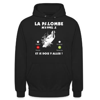 Chasseur de palombe, chasse petits gibier - Sweat-shirt à capuche unisexe - noir - Devant - Alina (178cm) & Michal (187cm)
