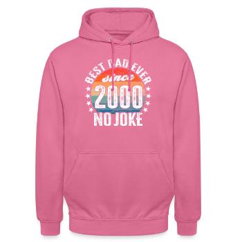 Bester Papa der Welt seit 2000 No Joke - Unisex Hoodie - Pink - Vorne - Alina (178cm) & Michal (187cm)