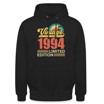 Millésime 1994 édition limitée - 1994 Cadeau d’anniversaire - Sweat-shirt à capuche unisexe - noir - Devant - Alina (178cm) & Michal (187cm)