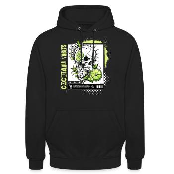 Mojito Cocktail Skull Totenkopf Caipirinha FS0219 - Unisex Hoodie - Schwarz - Vorne - Alina (178cm) & Michal (187cm)