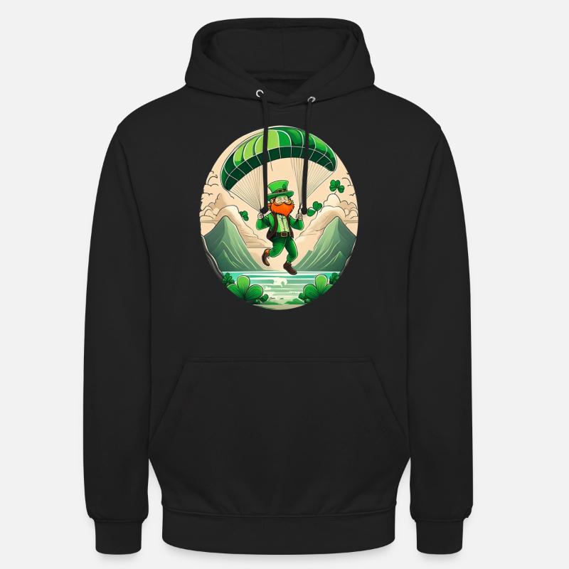 Parapente Trèfle de la Saint-Patrick - Sweat-shirt à capuche unisexe - noir