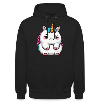 Cute Fat Unicorn - Unisex Hoodie - black - Front - Alina (178cm) & Michal (187cm)