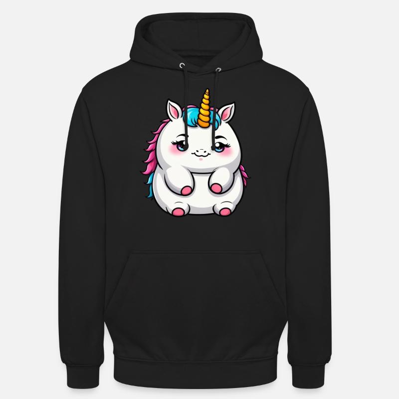 Süßes dickes Einhorn - Unisex Hoodie - Schwarz