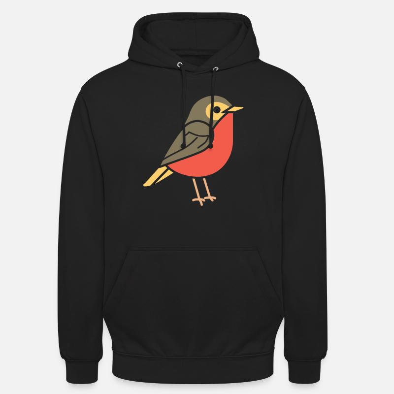 Rotkehlchen VOGEL - Unisex Hoodie - Schwarz