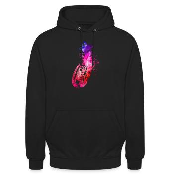 tenorhorn farben belchinstrument blasmusiker - Unisex Hoodie - Schwarz - Vorne - Alina (178cm) & Michal (187cm)