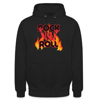 Rock N Roll - Unisex hoodie - Men hoodie - Unisex Hoodie - Schwarz - Vorne - Alina (178cm) & Michal (187cm)