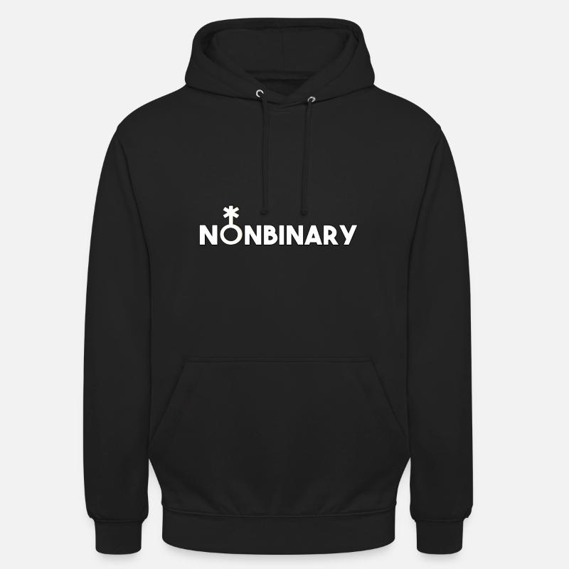 Non-binary non-binary non-binary gender symbol - Unisex Hoodie - black