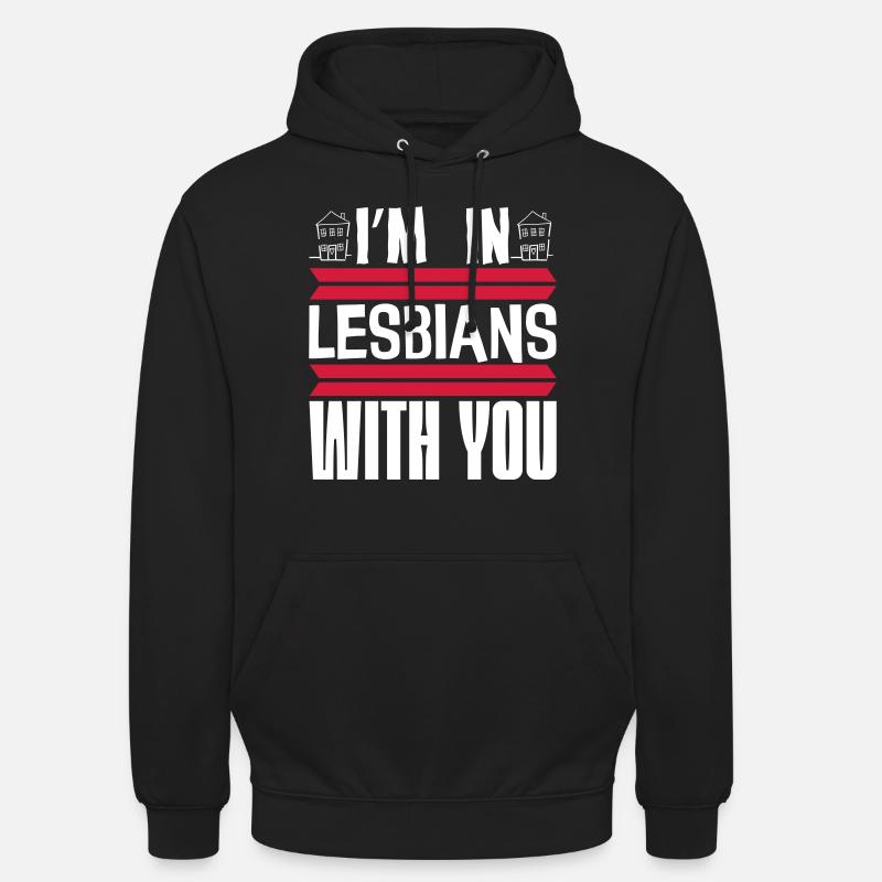 Je suis lesbienne avec toi - Sweat-shirt à capuche unisexe - noir