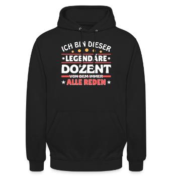 Ich bin dieser legendäre Dozent - Unisex Hoodie - Schwarz - Vorne - Alina (178cm) & Michal (187cm)