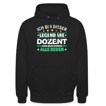 Ich bin dieser legendäre Dozent - Unisex Hoodie - Schwarz - Vorne - Alina (178cm) & Michal (187cm)