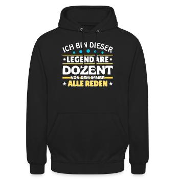 Ich bin dieser legendäre Dozent - Unisex Hoodie - Schwarz - Vorne - Alina (178cm) & Michal (187cm)