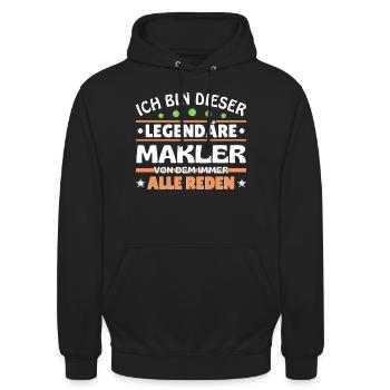 Ich bin dieser legendäre Makler - Unisex Hoodie - Schwarz - Vorne - Alina (178cm) & Michal (187cm)